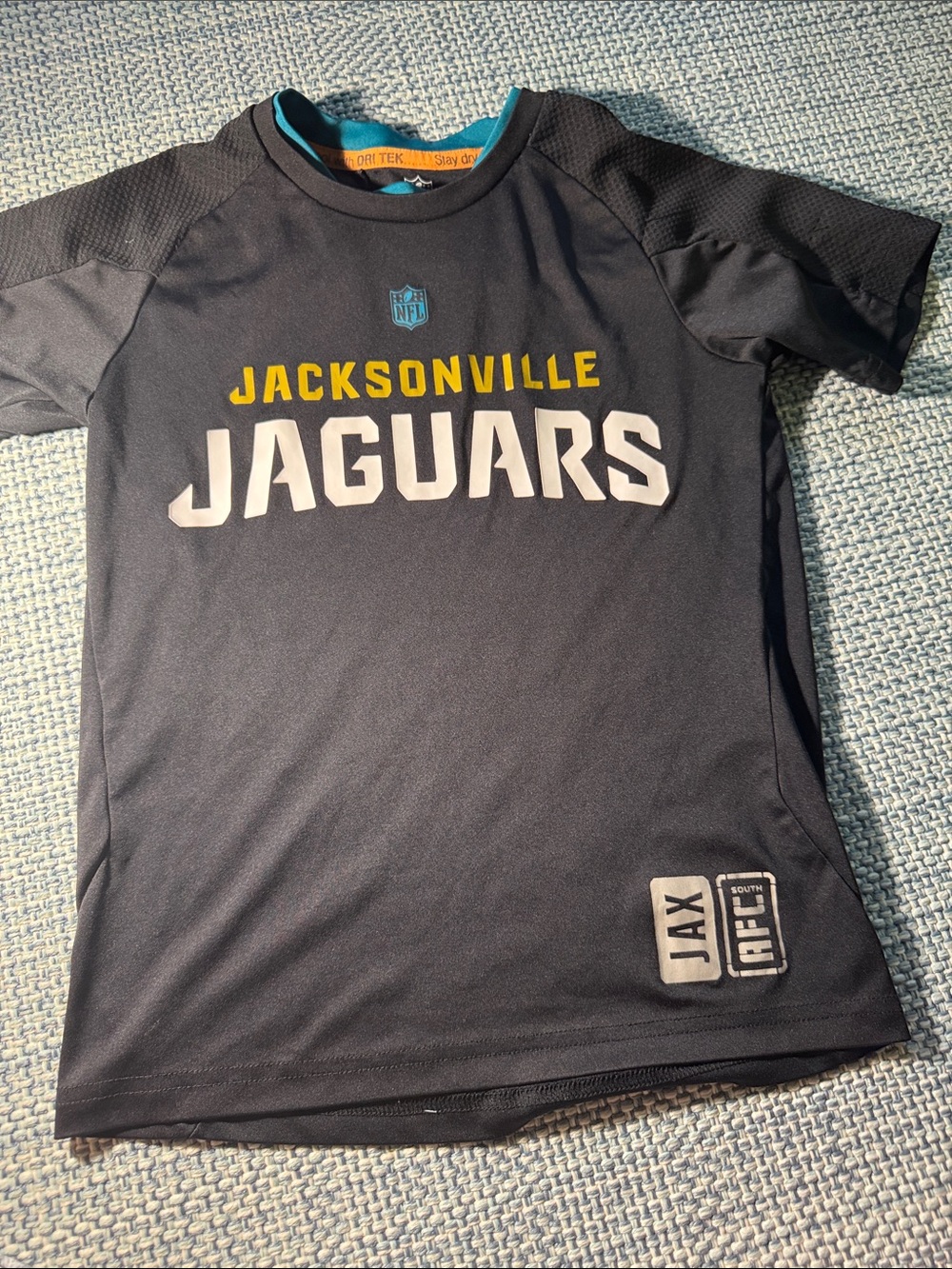 NFL Jacksonville Jaguars Youth Black Team Tee with Yellow Accent